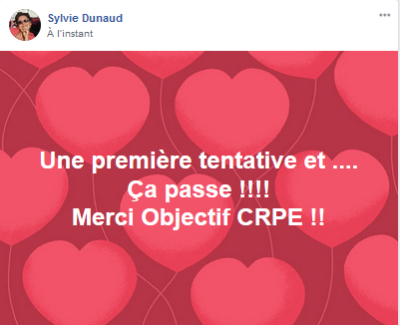 Une première tentative et ... ça passe !!! Merci Objectif CRPE !