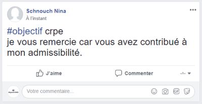 #ObjectifCRPE je vous remercie car vous avez contribué à mon admissibilité.