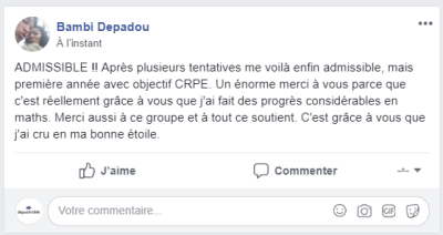 Un énorme merci à vous parce que c'est réellement grâce à vous que j'ai fait des progrès considérables en maths. Merci aussi à ce groupe et à tout ce soutien. C'est grâce à vous que j'ai cru en ma bonne étoile.