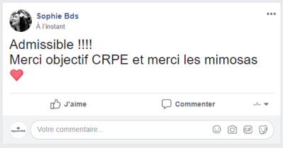 Admissible !!!! Merci Objectif CRPE et merci les mimosas <3