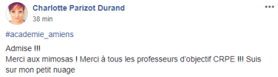 Admise !!! Merci aux mimosas ! Merci à tous les professeurs d'Objectif CRPE !!! Suis sur mon petit nuage