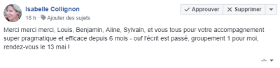 Merci, merci, merci Louis, Benjamin, Aline, Sylvain et vous tous pour votre accompagnement super pragmatique et efficace depuis 6 mois