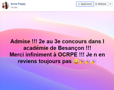 Admise !! Merci infiniment à Objectif CRPE ! Je n'en reviens toujours pas !