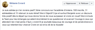 Merci Objectif CRPE et surtout Benjamin avec un discours très positif dès le départ qui nous donne l'envie de nous surpasser et croire en nous ! Merci à toute la Team pour les échanges qui aident énormément à se questionner et avancer !