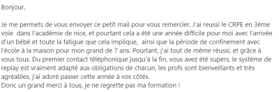 Cela a été une année difficile pour moi avec l'arrivée d'un bébé et toute la fatigue que cela implique, ainsi que la période de confinement avec l'école à la maison pour mon grand de 7 ans. Pourtant, j'ai tout de même réussi, et grâce à vous tous.