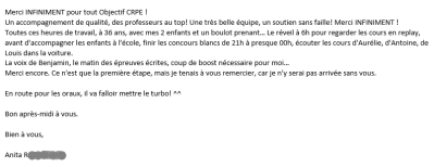 Un accompagnement de qualité, des professeurs au top !