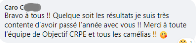 Très contente d'avoir passé l'année avec vous !