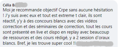 Je recommande Objectif CRPE sans aucune hésitation, tout est extrême et clair !