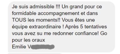 Après 5 tentatives vous avez su me redonner confiance !