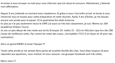 Depuis 4 ans j’attends ce moment avec impatience. Et grâce à vous c’est enfin arrivé. Je tenais à vous remercier tous et toutes pour cette préparation et cette réussite.