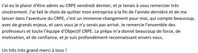 La prépa m'a donné beaucoup de force, de motivation, et de confiance, et je suis profondément reconnaissant envers vous.