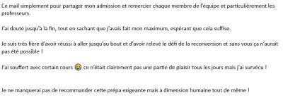 Je suis très fière d’avoir réussi à aller jusqu’au bout et d’avoir relevé le défi de la reconversion et sans vous ça n’aurait pas été possible !