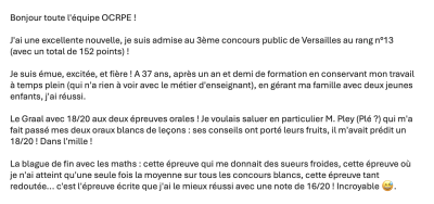 Je suis émue, excitée, et fière ! A 37 ans, après un an et demi de formation en conservant mon travail à temps plein (...) en gérant ma famille avec deux jeunes enfants, j'ai réussi.